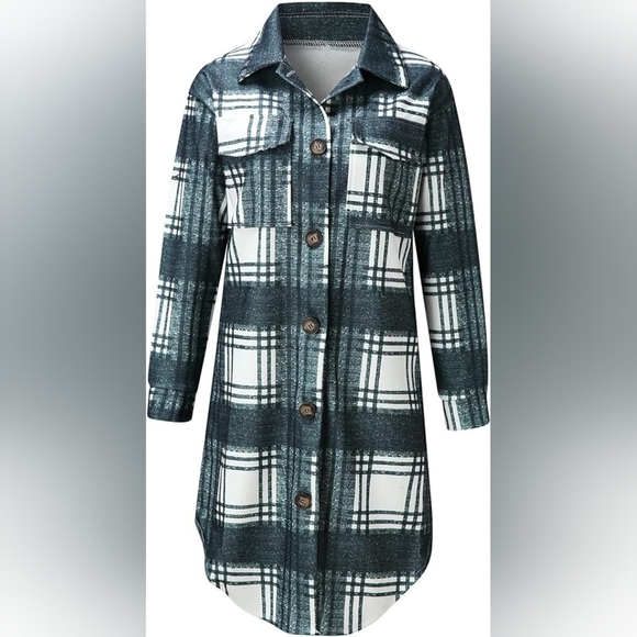 Printed Button Down Coat - Picture 2 of 7